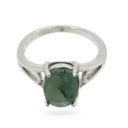 Emerald & 925 Sterling Silver Ring