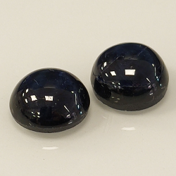 Cabochon rond saphir étoilé 7mm 1pc