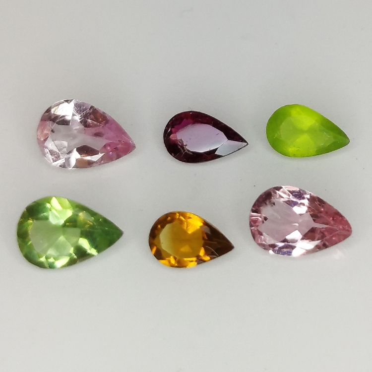 1,52ct Birnenschliff Multicolor Turmalin 6Stk