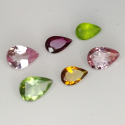 1.52ct Multicolor tourmaline pear cut 6pz