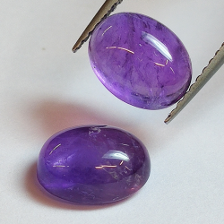 Cabochon ovale améthyste 9.00x7.00mm 2pcs