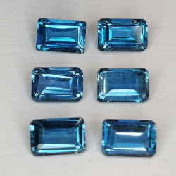 Smaragd geschnittener blauer Londoner Topas 6x4mm 4pz