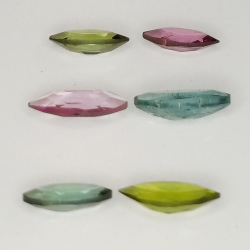 0.96ct Tourmaline multicolore taille marquis 5-6mm 6pcs