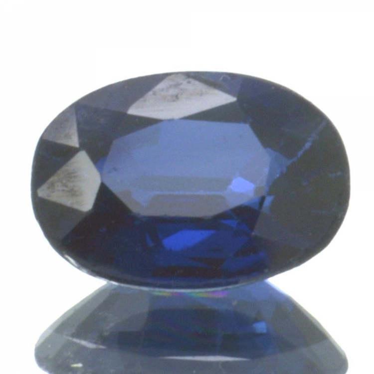 0,98 ct blauer Saphir im Ovalschliff 6,96 x 5,08 mm