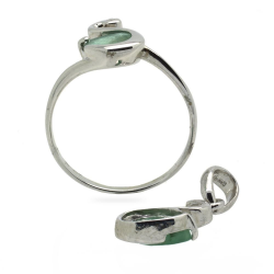 Emerald & 925 Sterling Silver Set