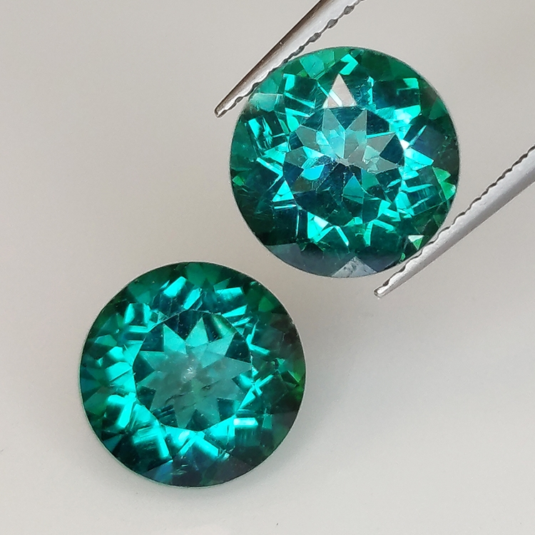 Green topaz round cut 9mm 1pz