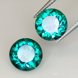 Green topaz round cut 9mm 1pz