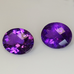 Amethyst oval cut with checkerboard 12.00x10.00mm 1pz