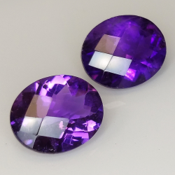 Amethyst oval cut with checkerboard 12.00x10.00mm 1pz