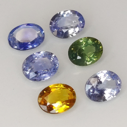 Ceylon sapphire multicolor oval cut 4.3x3.5mm 1ct