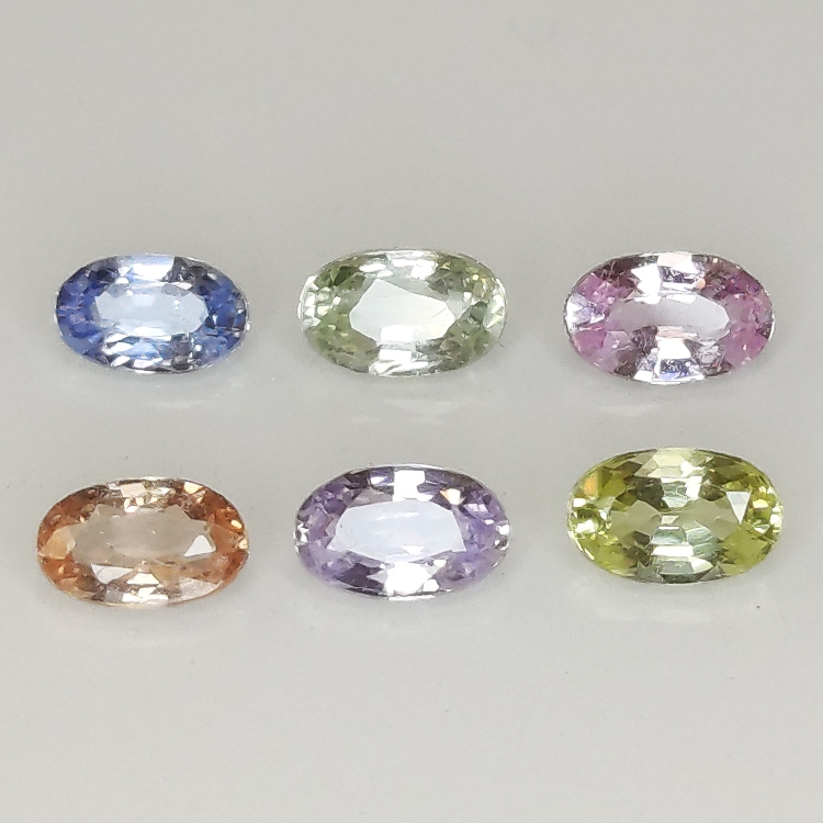 Saphir Ceylon multicolor oval geschliffen 5x3mm 1St.