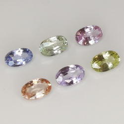 Saphir Ceylon multicolor oval geschliffen 5x3mm 1St.