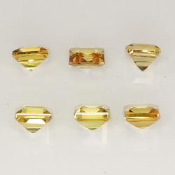 Princess cut yellow sapphire 2.1-2.7mm 1ct