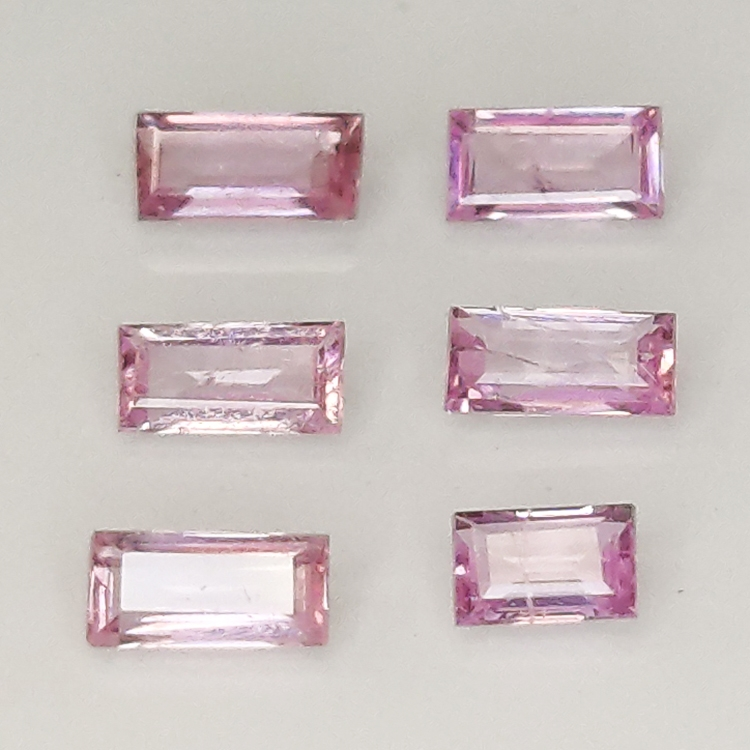 Zafiro Ceilán rosa talla baguette 2.0-2.5mm 1ct