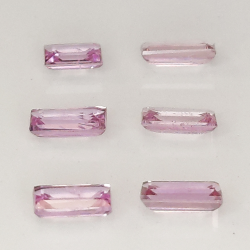 Baguette Cut Pink Ceylon Sapphire 2.0-2.5mm 1ct