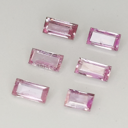 Zafiro Ceilán rosa talla baguette 2.0-2.5mm 1ct