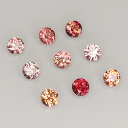 Saphir Padparadscha taille brillant 1.7mm 1ct