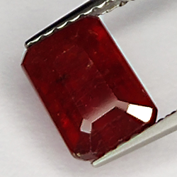 2.60ct Ruby emerald cut 8.6x5.5mm