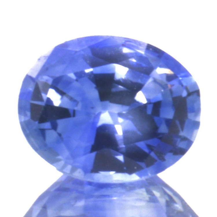 0,84 ct blauer Saphir im Ovalschliff 6,48 x 5,21 mm