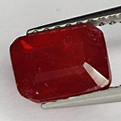 2.00ct Ruby emerald cut 7.2x5.7mm