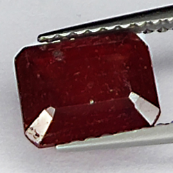 2.30ct Ruby emerald cut 7.1x5.9mm