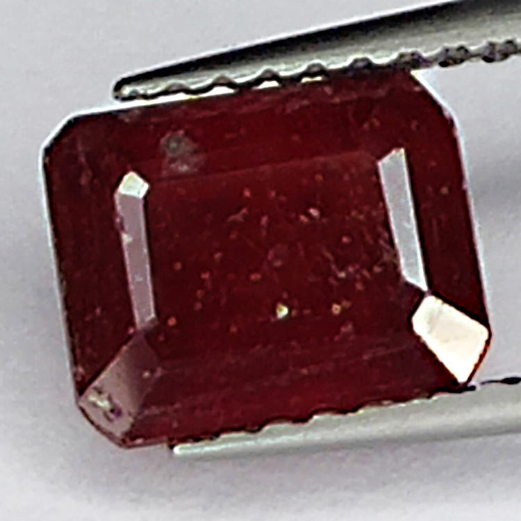 2.30ct Ruby emerald cut 7.1x5.9mm