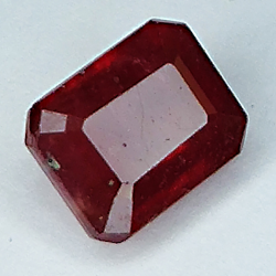 3.65ct Ruby emerald cut 8.4x6.6mm