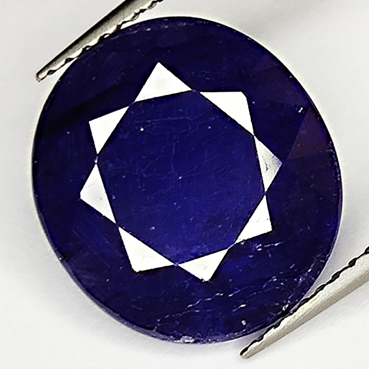 8,46ct Blauer Saphir ovalschliff 13,0x11,8mm