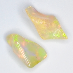 3.48ct Rough Ethiopian Opal 10.97x7.02x5.45 and 12.51x7.47x5.59 mm and 12.63x5.45x4.43 mm