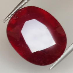 8.56ct Rubino taglio ovale 13.9x11.3mm