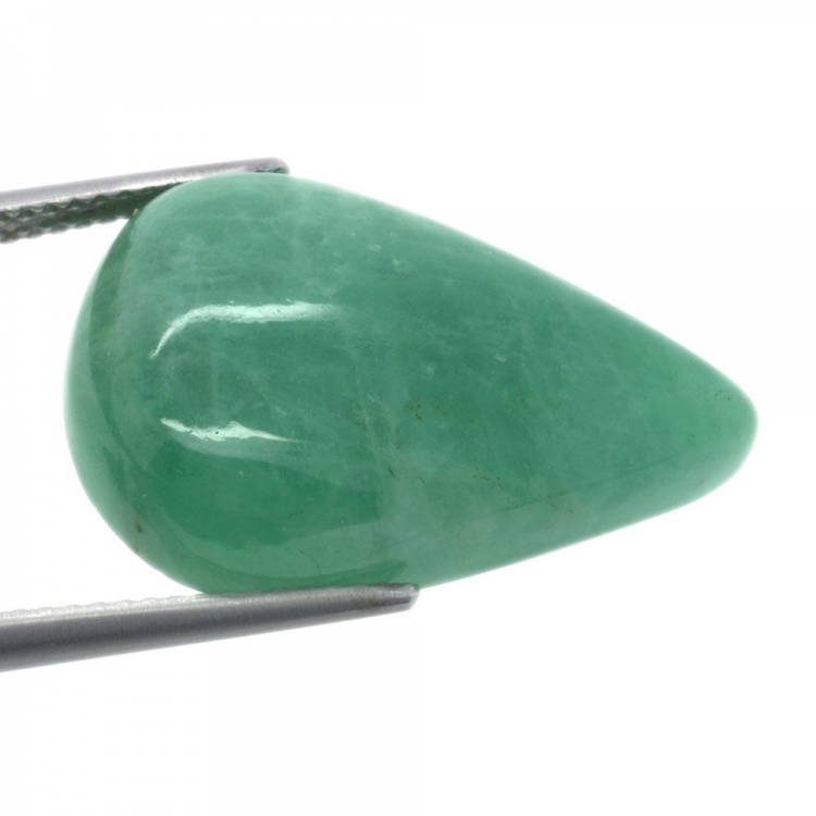 Émeraude 18,94 ct en cabochon taille poire 23,06 x 16,08 mm