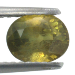 Zaffiro verde a taglio ovale da 1,40 ct, 6,69x5,27 mm