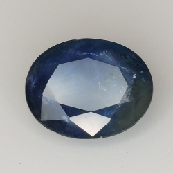 3.71ct Blauer Saphir seideneffekt ovalschliff 10.7x8.6mm