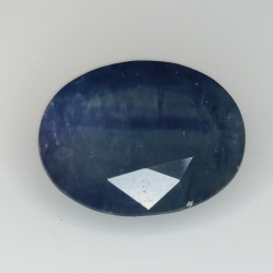 3.96ct Zafiro Azul efecto seda talla oval 10.8x8.9mm