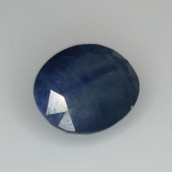 3.96ct Zafiro Azul efecto seda talla oval 10.8x8.9mm