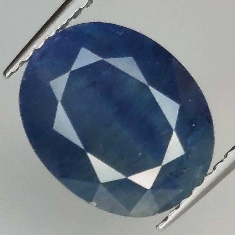 3.96ct Blue Sapphire silk effect oval cut 10.8x8.9mm