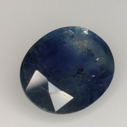 4.09ct Blue Sapphire silk effect oval cut 10.8x8.7mm