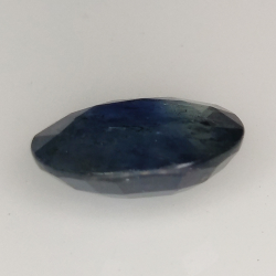 4.09ct Zaffiro Blu effetto seta taglio ovale 10.8x8.7mm