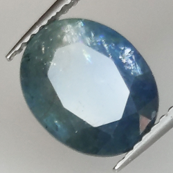 3.69ct Blue Sapphire silk effect oval cut 10.4x8.4mm