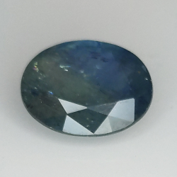 3.69ct Saphir Bleu effet soie coupe ovale 10.4x8.4mm