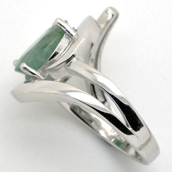 Ring - 925 Silver - Emerald - Size 8