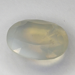 5.95ct White Opal oval cut 15.0x12.9mm