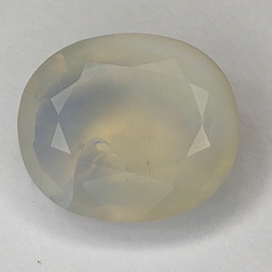 5.95ct White Opal oval cut 15.0x12.9mm