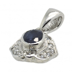 Sapphire & 925 Sterling Silver Pendant