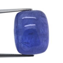 Taglio cabochon a forma di occhio di gatto di tanzanite da 23,92 ct, 17,13 x 13,53 mm