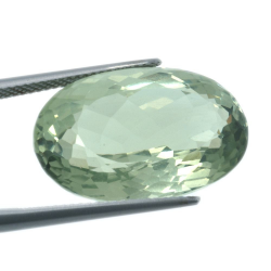 21,38 ct Prasiolith, ovaler Schliff, 22,40 x 14,90 mm