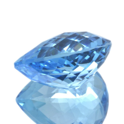 24,39ct Swiss BlueTopaz Checkboard Pear Cut