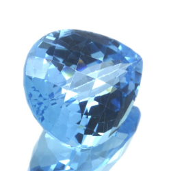 24,39ct Swiss BlueTopaz Checkboard Pear Cut