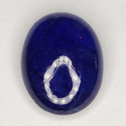 6.45ct Blauer Saphir cabochon oval 13.1x9.9mm