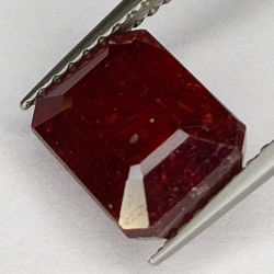 3.70ct Ruby emerald cut 8.9x6.7mm